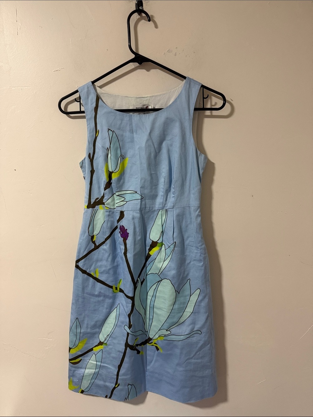 Anthropologie Light Blue Floral Midi Dress Y2K